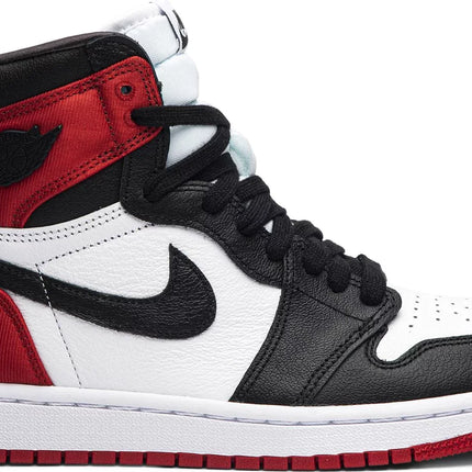 Nike Womens Air Jordan 1 Retro High Sneakers - 'Satin Black Toe'