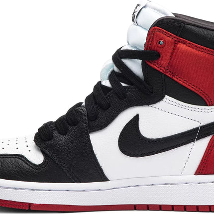 Nike Womens Air Jordan 1 Retro High Sneakers - 'Satin Black Toe'