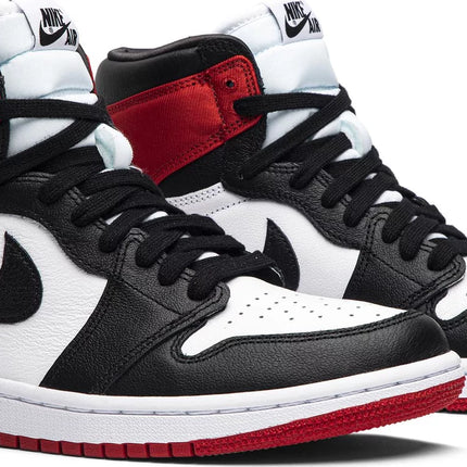 Nike Womens Air Jordan 1 Retro High Sneakers - 'Satin Black Toe'
