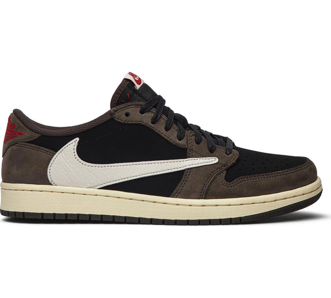 Nike Mens Travis Scott x Air Jordan 1 Low Sneakers - 'Mocha'