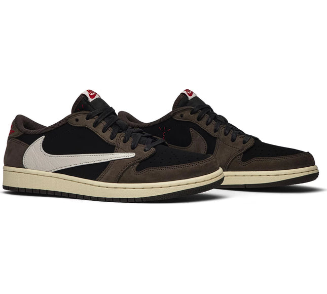 Nike Mens Travis Scott x Air Jordan 1 Low Sneakers - 'Mocha'
