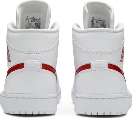 Nike Womens Air Jordan 1 Mid Sneakers - 'White University Red'