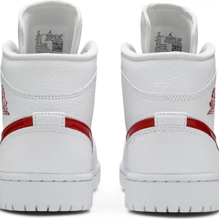 Nike Womens Air Jordan 1 Mid Sneakers - 'White University Red'