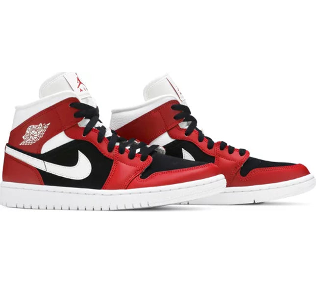 Nike Womens Air Jordan 1 Mid Sneakers - 'Gym Red Black'