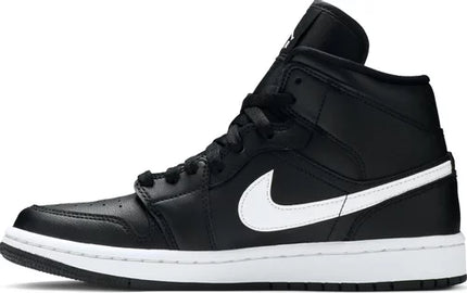 Nike Womens Air Jordan 1 Mid Sneakers - 'Black White'