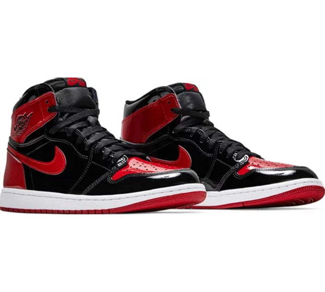 Nike Mens Air Jordan 1 Retro High OG Sneakers - 'Patent Bred'