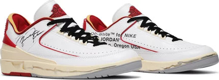 Nike Mens Off-White x Air Jordan 2 Retro Low SP Sneakers - 'White Varsity Red'