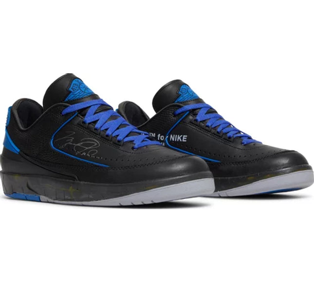 Nike Mens Off-White x Air Jordan 2 Retro Low SP Sneakers - 'Black Varsity Royal'