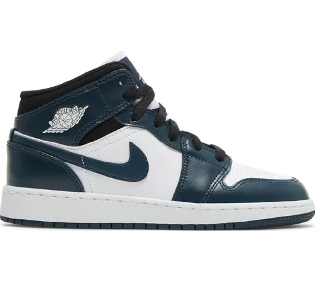 Nike Grade School Womens Air Jordan 1 Mid Sneakers - 'Armory Navy'