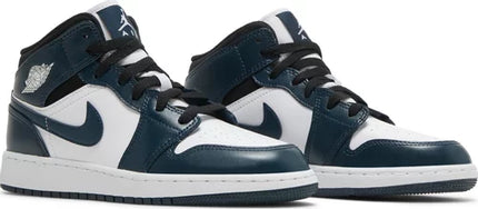 Nike Grade School Womens Air Jordan 1 Mid Sneakers - 'Armory Navy'