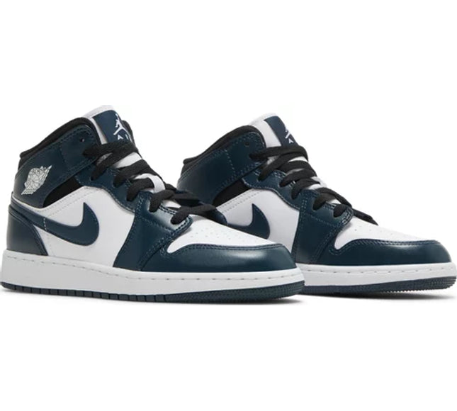 Nike Grade School Womens Air Jordan 1 Mid Sneakers - 'Armory Navy'