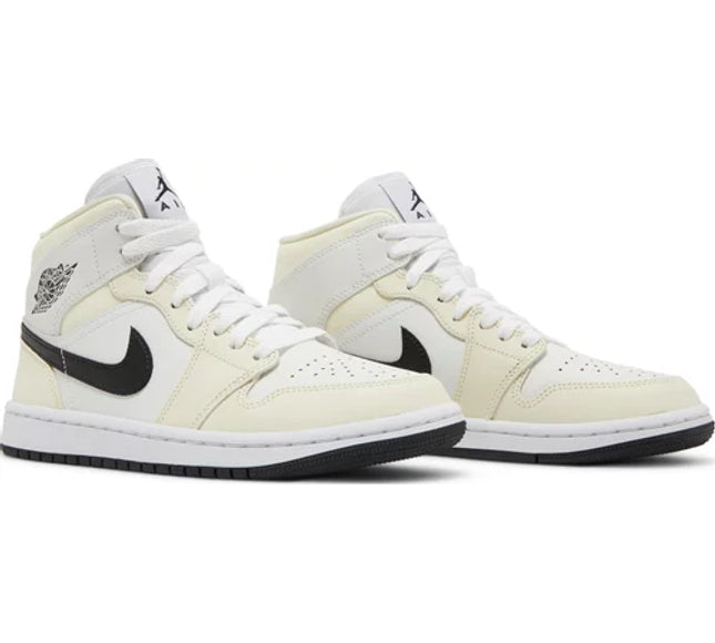 Nike Womens Air Jordan 1 Mid Sneakers - 'Coconut Milk'