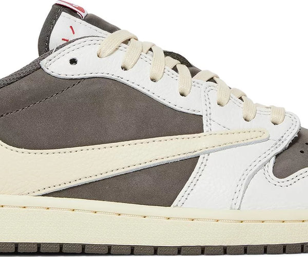 Nike Mens Travis Scott x Air Jordan 1 Low OG Sneakers Reverse Mocha SOLESTREET