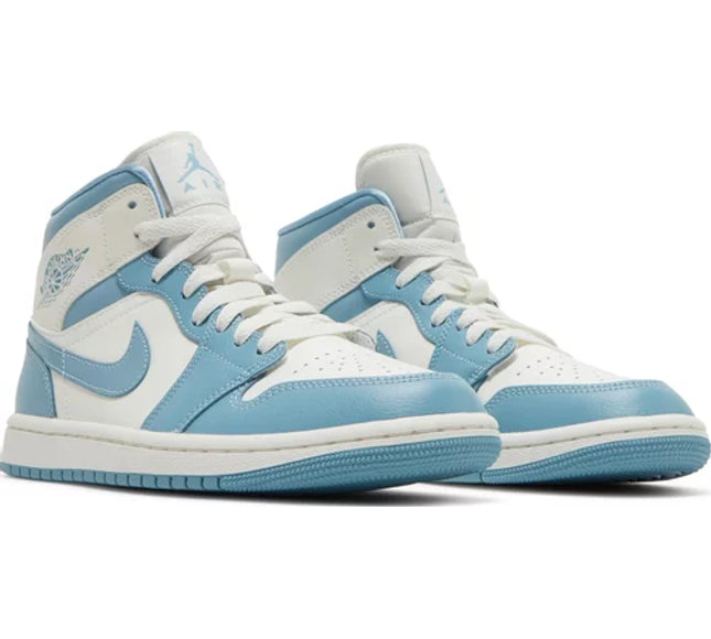 Nike Womens Air Jordan 1 Mid Sneakers - 'University Blue'
