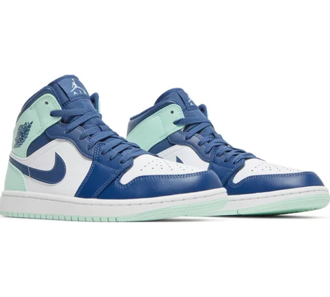 Nike Mens Air Jordan 1 Mid Sneakers - 'Blue Mint'