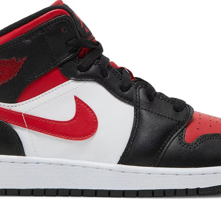 Nike Grade School Womens Air Jordan 1 Mid Sneakers - 'Bred Toe'