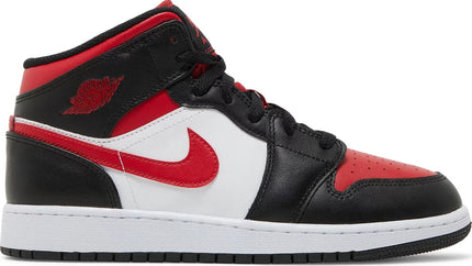 Nike Grade School Womens Air Jordan 1 Mid Sneakers - 'Bred Toe'