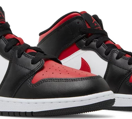 Nike Grade School Womens Air Jordan 1 Mid Sneakers - 'Bred Toe'