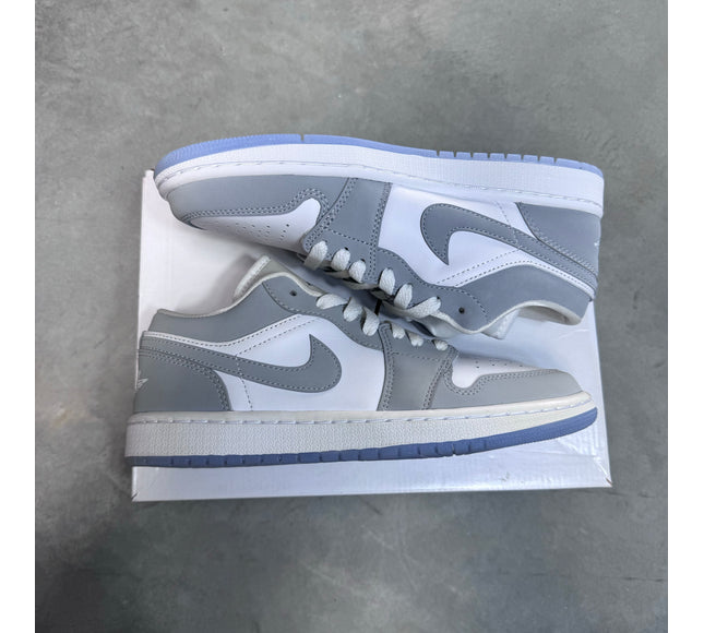 DISPLAY - Nike Womens Air Jordan 1 Low Sneakers - 'White Wolf Grey'