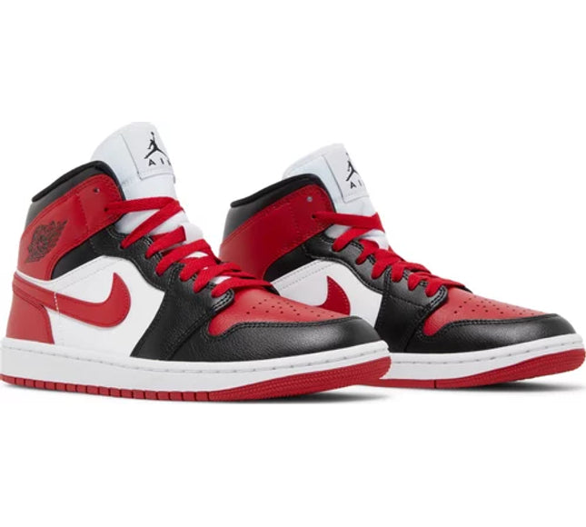Nike Womens Air Jordan 1 Mid Sneakers - 'Alternate Bred Toe'