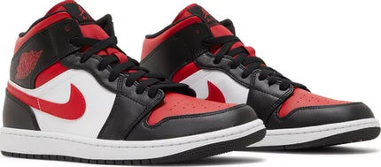 Nike Mens Air Jordan 1 Mid Sneakers - 'Bred Toe'