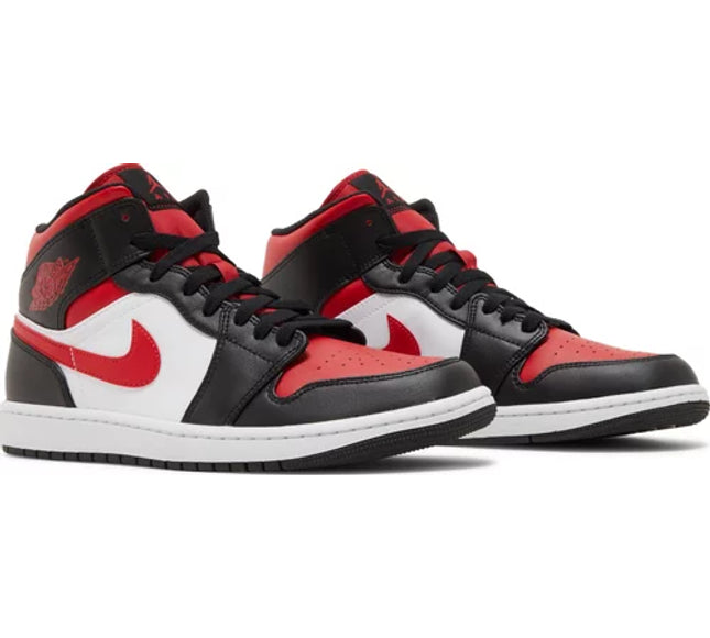 Nike Mens Air Jordan 1 Mid Sneakers - 'Bred Toe'