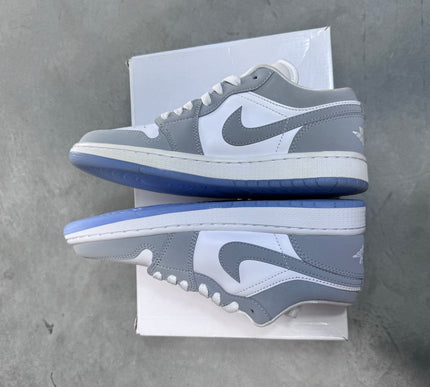 DISPLAY - Nike Womens Air Jordan 1 Low Sneakers - 'White Wolf Grey'