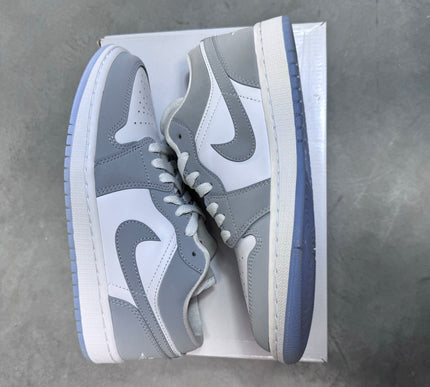 DISPLAY - Nike Womens Air Jordan 1 Low Sneakers - 'White Wolf Grey'