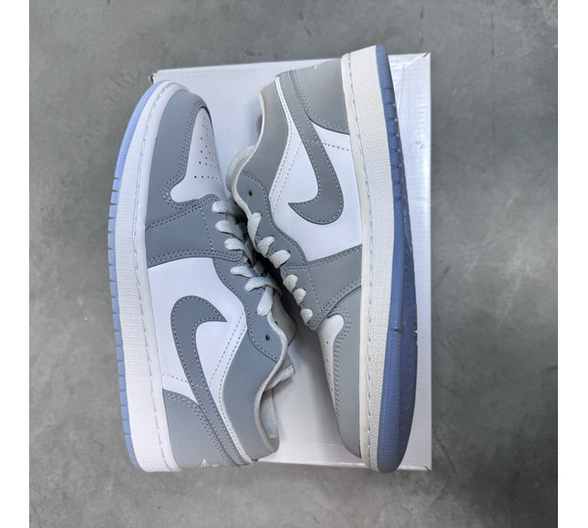DISPLAY - Nike Womens Air Jordan 1 Low Sneakers - 'White Wolf Grey'