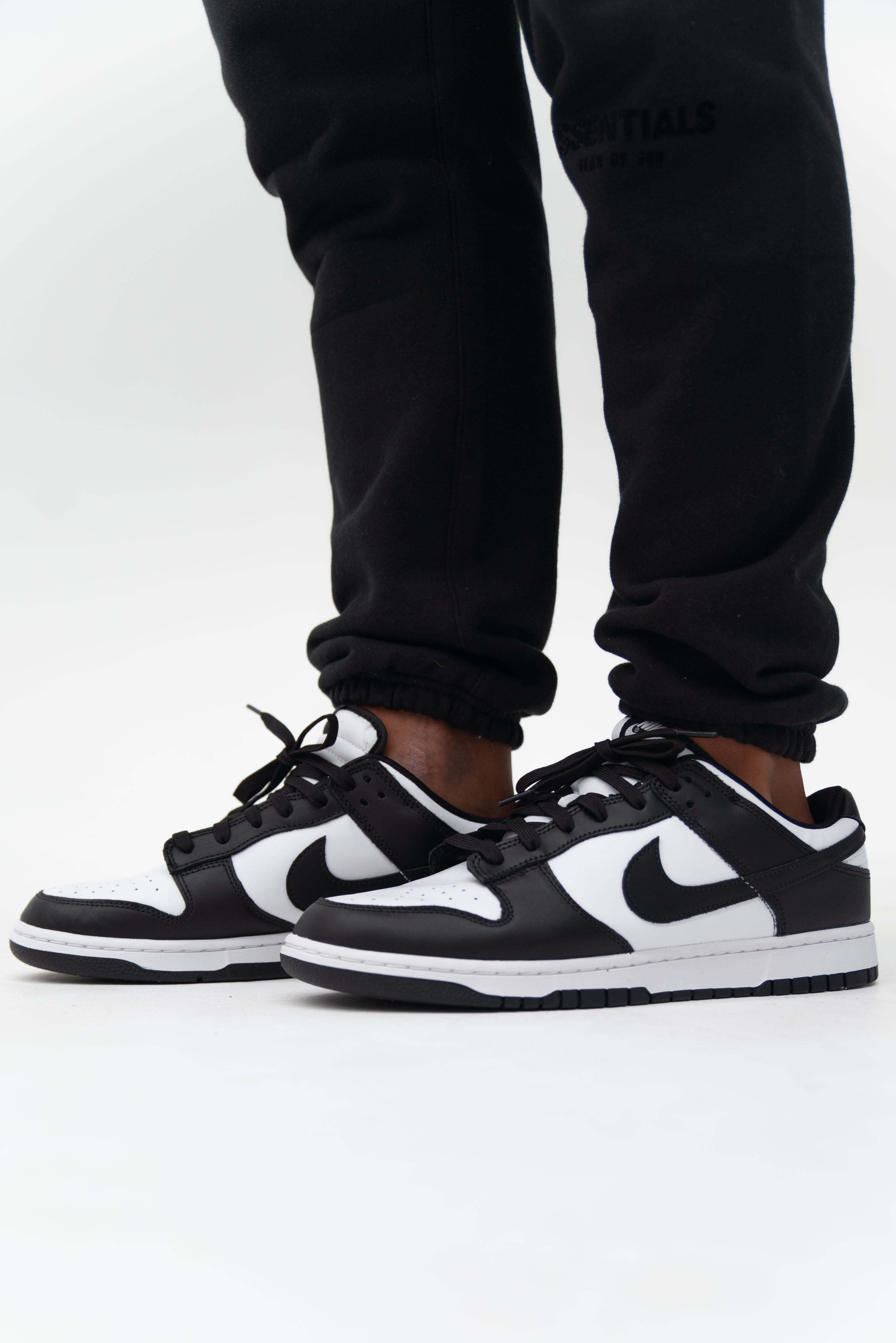 On Feet Retro Black White Dunks Nike Mens Dunk Low Sneakers 'Black