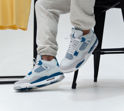 Nike Mens Jordan 4 Retro Sneakers - 'Military Blue' (2024)