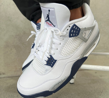 Nike Mens Air Jordan 4 Retro Sneakers - 'Midnight Navy'