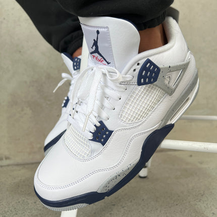 Nike Mens Air Jordan 4 Retro Sneakers - 'Midnight Navy'