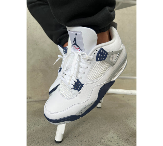 Nike Mens Air Jordan 4 Retro Sneakers - 'Midnight Navy'