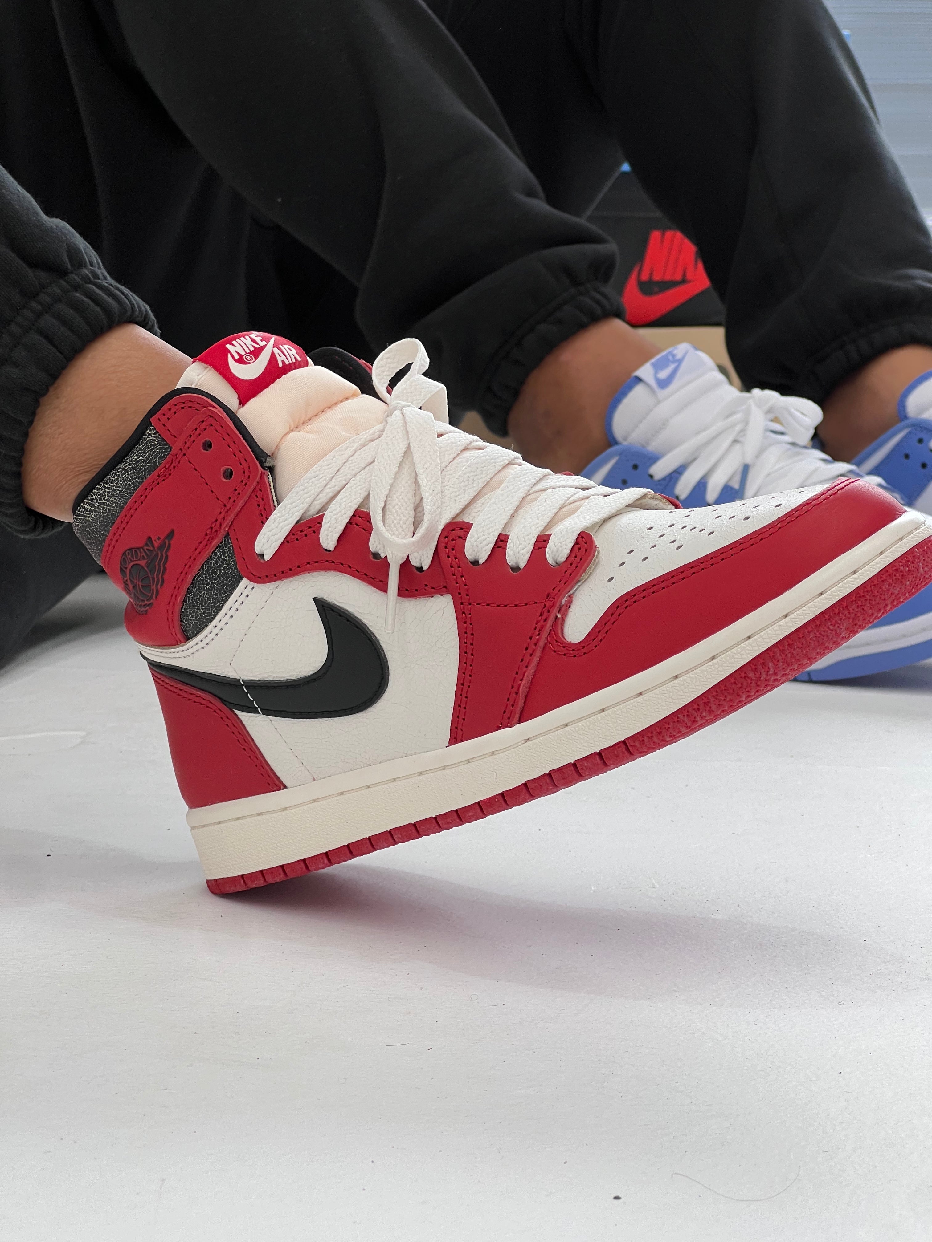 Lost And Aj1 On Foot Aj1 Black Toe On Feet Air Jordan Black Toe On