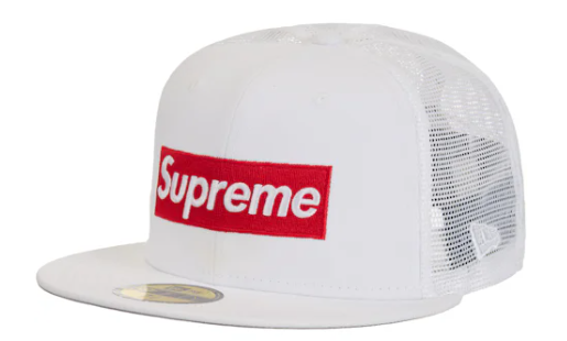 Supreme Box Logo Mesh Back New Era Cap SS24 WHITE