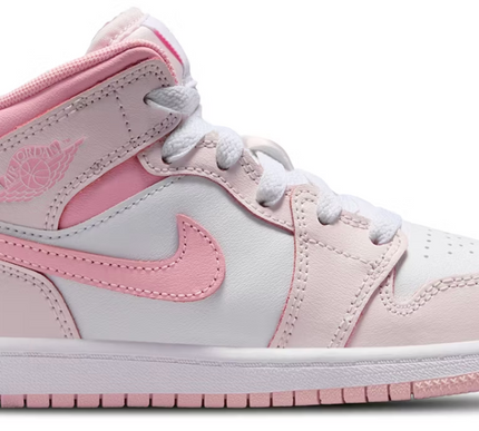 Nike Pre School Kids Jordan 1 Mid Pearl Pink White (PS)