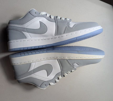 EX-DISPLAY - Nike Womens Air Jordan 1 Low Sneakers - 'White Wolf Grey'