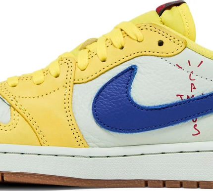 Nike Womens Travis Scott x Air Jordan 1 Retro Low OG SP Sneakers - 'Canary'