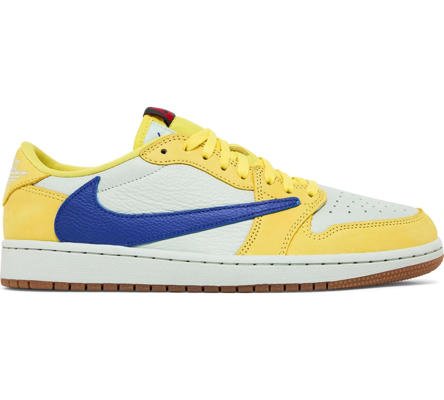 Nike Womens Travis Scott x Air Jordan 1 Retro Low OG SP Sneakers - 'Canary'