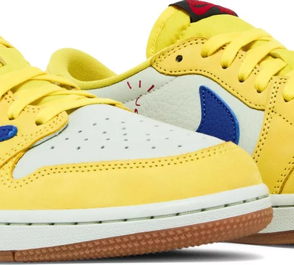 Nike Womens Travis Scott x Air Jordan 1 Retro Low OG SP Sneakers - 'Canary'