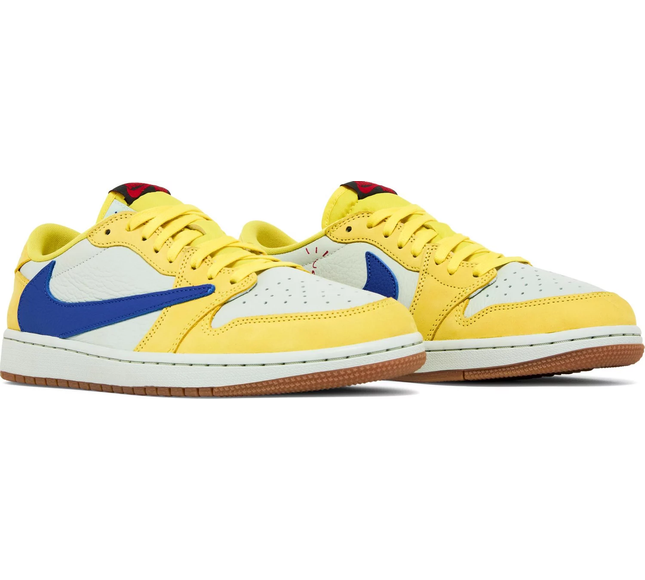 Nike Womens Travis Scott x Air Jordan 1 Retro Low OG SP Sneakers - 'Canary'