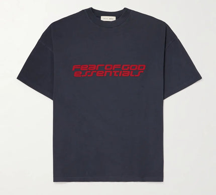 FEAR OF GOD ESSENTIALS 90s Oversized Logo-Print Cotton-Jersey T-Shirt - Dark Gray