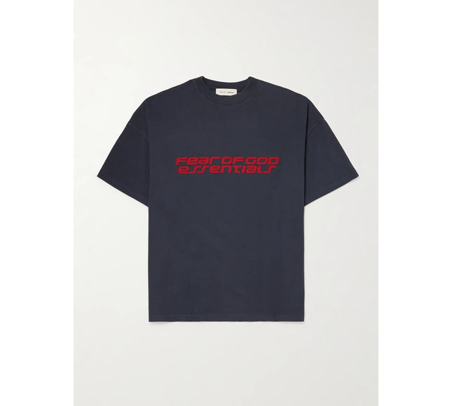 FEAR OF GOD ESSENTIALS 90s Oversized Logo-Print Cotton-Jersey T-Shirt - Dark Gray
