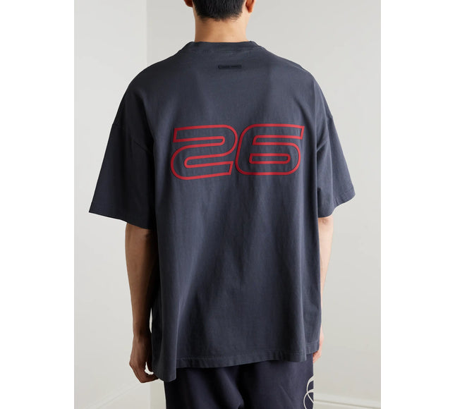 FEAR OF GOD ESSENTIALS 90s Oversized Logo-Print Cotton-Jersey T-Shirt - Dark Gray