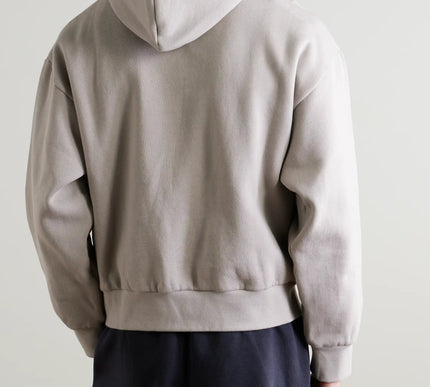 FEAR OF GOD ESSENTIALS Logo-Print Cotton-Blend Jersey Hoodie - Gray