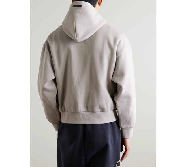 FEAR OF GOD ESSENTIALS Logo-Print Cotton-Blend Jersey Hoodie - Gray