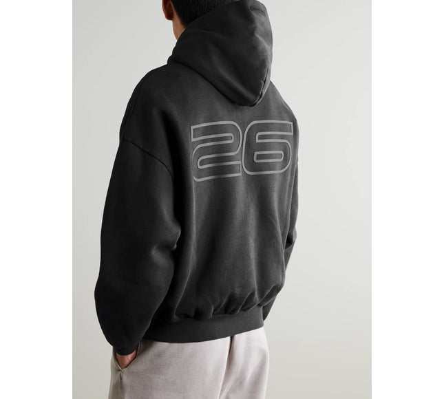 FEAR OF GOD ESSENTIALS 90s Logo-Print Cotton-Jersey Hoodie - Black