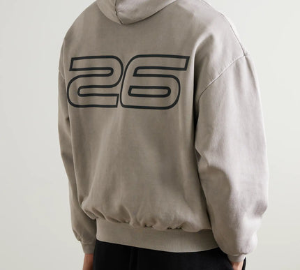 FEAR OF GOD ESSENTIALS 90s Logo-Print Cotton-Jersey Hoodie - Gray