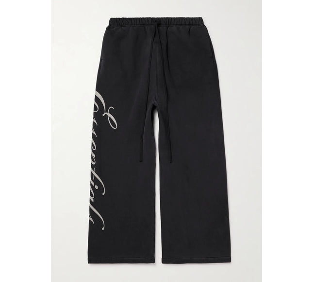 FEAR OF GOD ESSENTIALS Logo-Print Cotton-Jersey Sweatpants - Black
